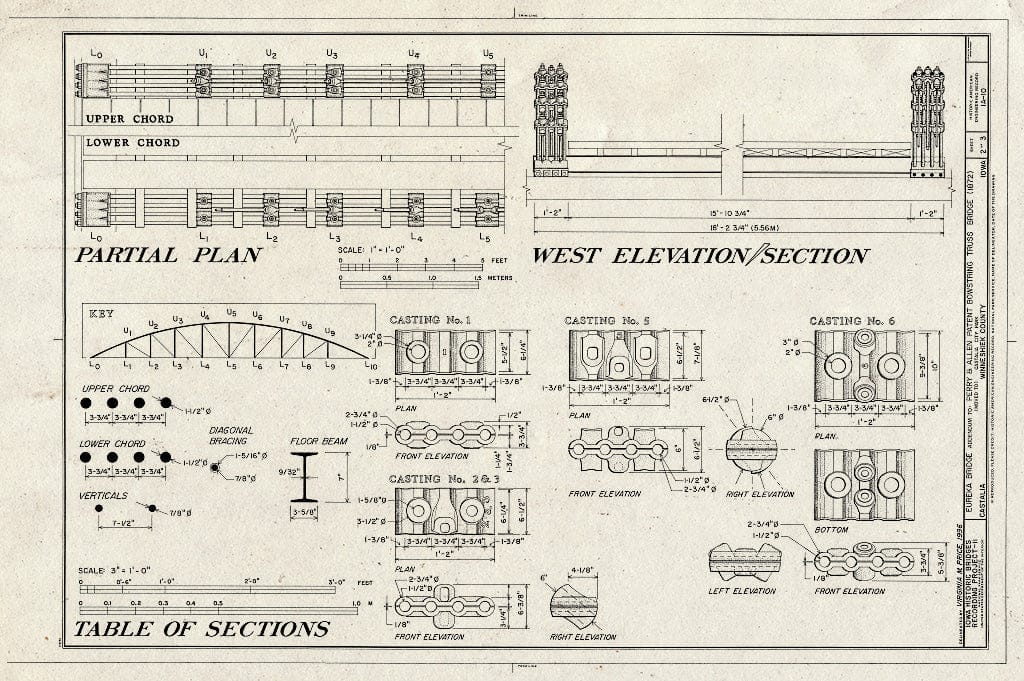Blueprint HAER Iowa,96-Frank.V,1- (Sheet 2 of 3) - Eureka Bridge, Spanning Yellow River (Moved to City Park, Castalia), Frankville, Winneshiek County, IA