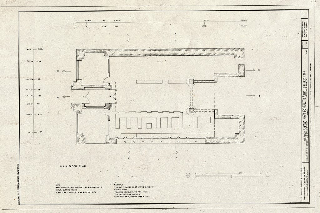 Blueprint HABS Iowa,79-GRIN,1- (Sheet 3 of 10) - Merchants' National Bank, Northwest Corner of Fourth Avenue & Broad Street, Grinnell, Poweshiek County, IA