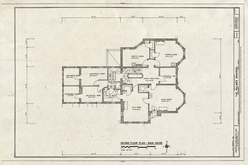 Blueprint HABS Iowa,82-DAVPO,7- (Sheet 5 of 13) - Palmer Mansion, 808 Brady Street, Davenport, Scott County, IA
