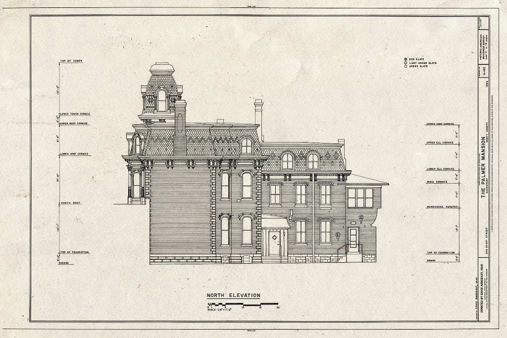 Blueprint HABS Iowa,82-DAVPO,7- (Sheet 11 of 13) - Palmer Mansion, 808 Brady Street, Davenport, Scott County, IA