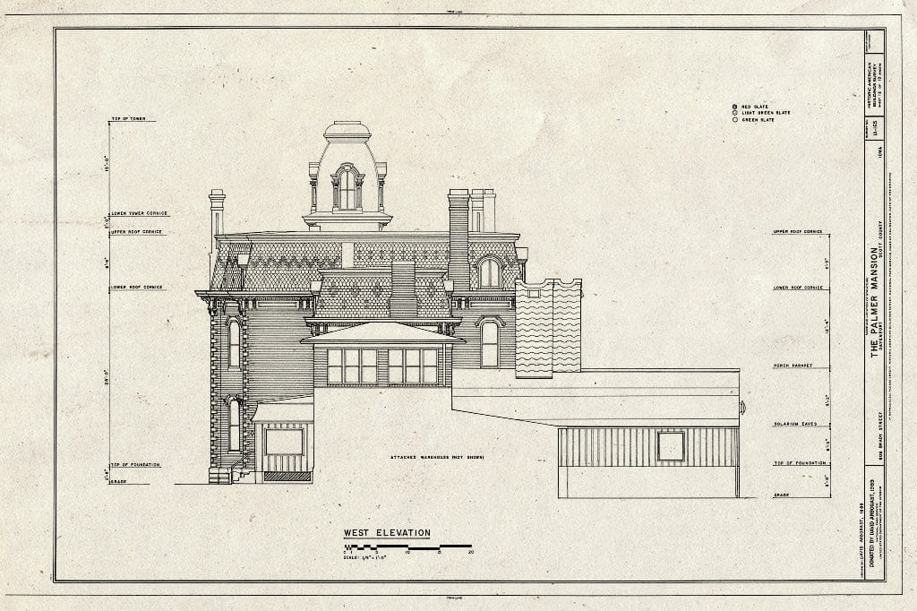 Blueprint HABS Iowa,82-DAVPO,7- (Sheet 12 of 13) - Palmer Mansion, 808 Brady Street, Davenport, Scott County, IA