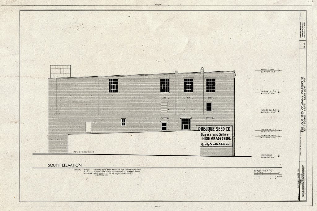 Blueprint HABS Iowa,31-DUBU,13-I- (Sheet 3 of 3) - Commercial & Industrial Buildings, Dubuque Seed Company Warehouse, 169-171 Iowa Street, Dubuque, Dubuque County, IA