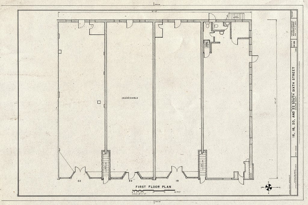 Blueprint HABS Iowa,94-FTDO,4- (Sheet 1 of 2) - 16-22 South Sixth Street (Commercial), Fort Dodge, Webster County, IA