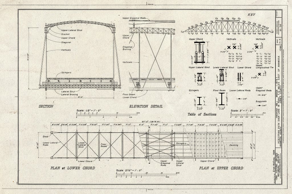 Blueprint HAER Iowa,53-ANAM.V,1- (Sheet 2 of 3) - Fremont Mill Bridge, Central Park (Moved from Monticello, Jones County), Anamosa, Jones County, IA