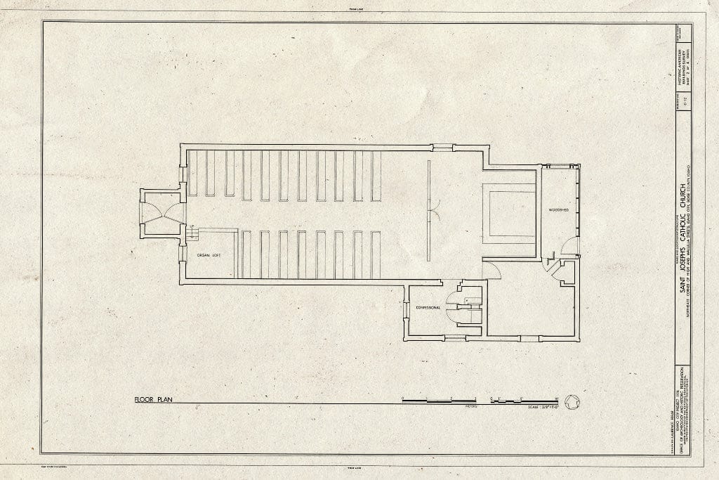 Blueprint HABS ID,8-IDCI,7- (Sheet 2 of 4) - St. Joseph's Roman Catholic Church, High & Wallula Streets, Idaho City, Boise County, ID