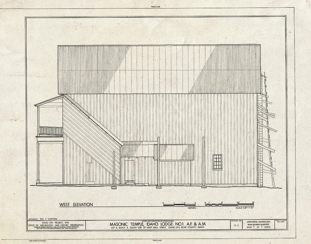 Blueprint HABS ID,8-IDCI,1- (Sheet 7 of 7) - Masonic Temple, Idaho Lodge Number 1, Wall Street, Idaho City, Boise County, ID