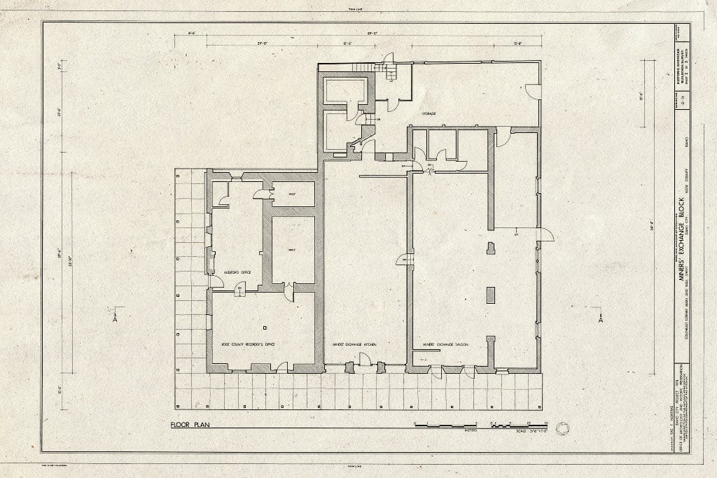 Blueprint HABS ID,8-IDCI,9- (Sheet 2 of 5) - Miners' Exchange Block, Main & Wall Streets, Idaho City, Boise County, ID