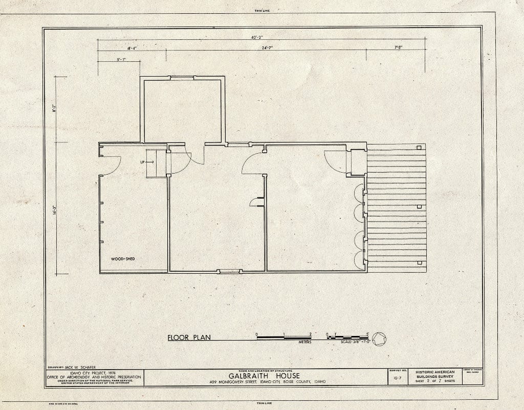 Blueprint HABS ID,8-IDCI,3- (Sheet 2 of 7) - Galbraith House, Montgomery Street, Idaho City, Boise County, ID