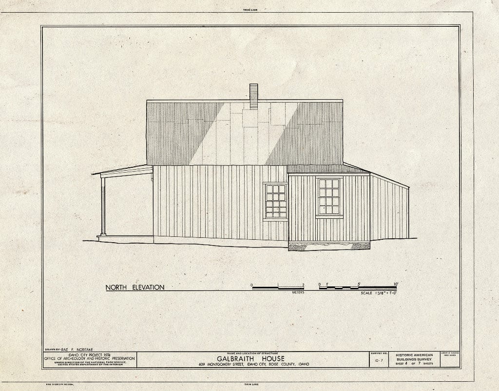 Blueprint HABS ID,8-IDCI,3- (Sheet 4 of 7) - Galbraith House, Montgomery Street, Idaho City, Boise County, ID