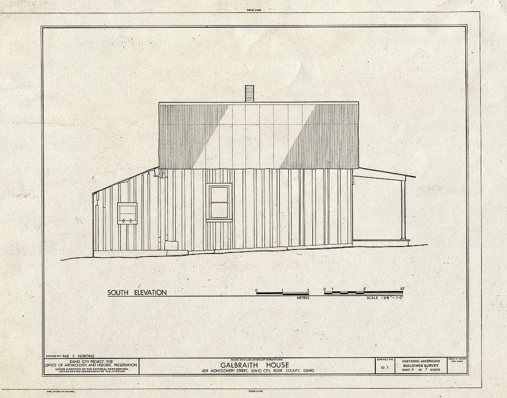 Blueprint HABS ID,8-IDCI,3- (Sheet 6 of 7) - Galbraith House, Montgomery Street, Idaho City, Boise County, ID