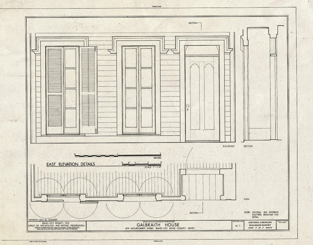Blueprint HABS ID,8-IDCI,3- (Sheet 7 of 7) - Galbraith House, Montgomery Street, Idaho City, Boise County, ID
