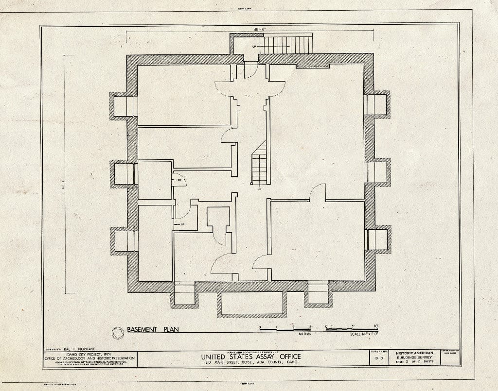 Blueprint HABS ID,1-Boise,20- (Sheet 2 of 7) - U. S. Assay Office, 210 Main Street, Boise, Ada County, ID