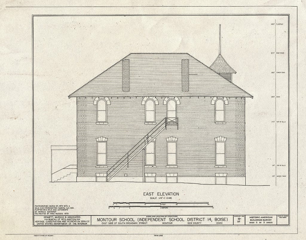 Blueprint HABS ID,23-Mont,7- (Sheet 6 of 9) - Montour School, East Side of South Broadway Street, Montour, Gem County, ID