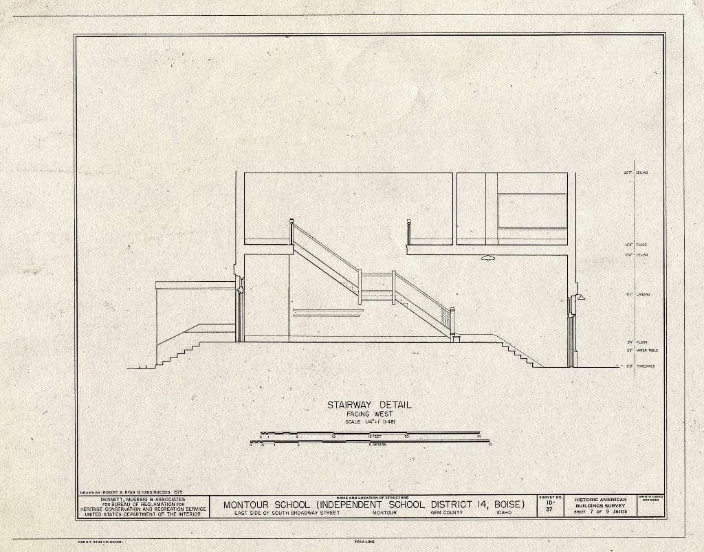 Blueprint HABS ID,23-Mont,7- (Sheet 7 of 9) - Montour School, East Side of South Broadway Street, Montour, Gem County, ID