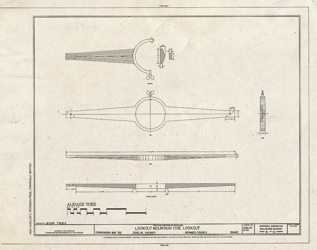 Blueprint HABS ID,9-Cool.V,1- (Sheet 8 of 10) - Lookout Mountain Fire Lookout, Cavanaugh Bay 132, Coolin, Bonner County, ID