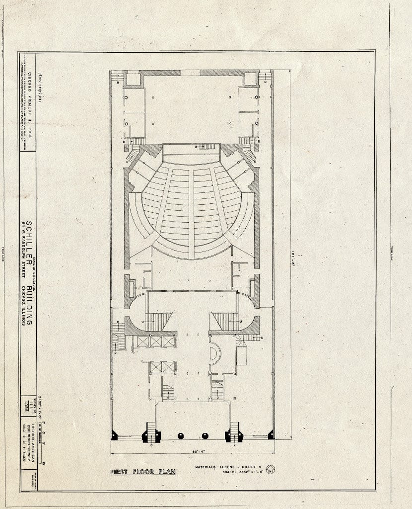 Blueprint HABS Ill,16-CHIG,60- (Sheet 2 of 11) - Schiller Building, 64 West Randolph Street, Chicago, Cook County, IL