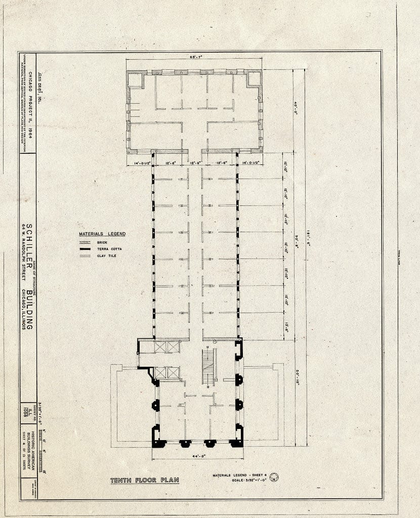 Blueprint HABS Ill,16-CHIG,60- (Sheet 4 of 11) - Schiller Building, 64 West Randolph Street, Chicago, Cook County, IL