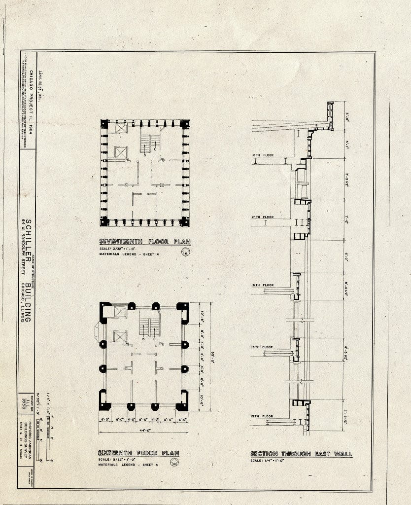 Blueprint HABS Ill,16-CHIG,60- (Sheet 6 of 11) - Schiller Building, 64 West Randolph Street, Chicago, Cook County, IL