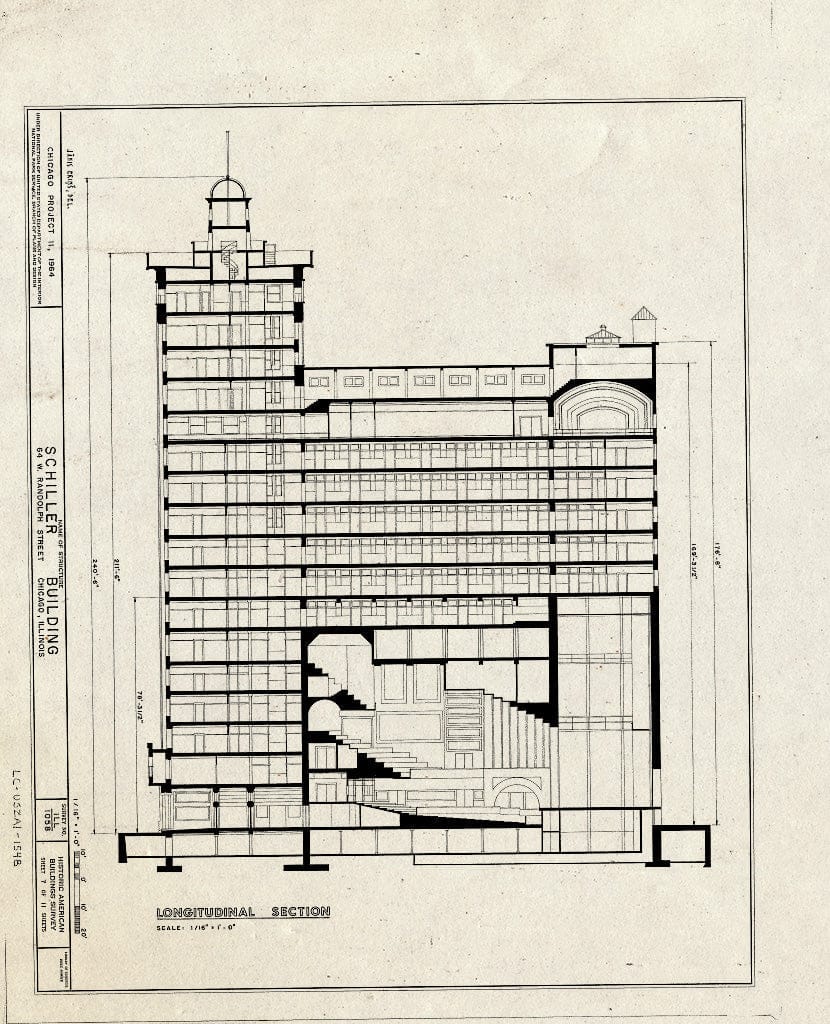 Blueprint HABS Ill,16-CHIG,60- (Sheet 7 of 11) - Schiller Building, 64 West Randolph Street, Chicago, Cook County, IL