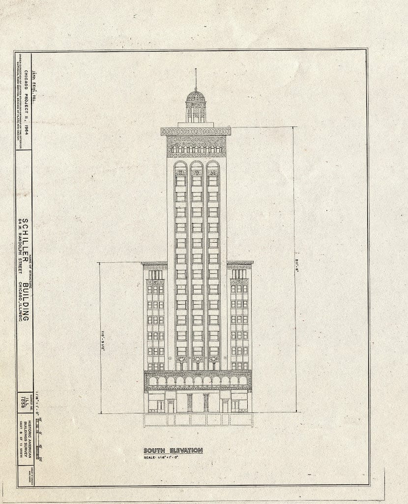 Blueprint HABS Ill,16-CHIG,60- (Sheet 8 of 11) - Schiller Building, 64 West Randolph Street, Chicago, Cook County, IL