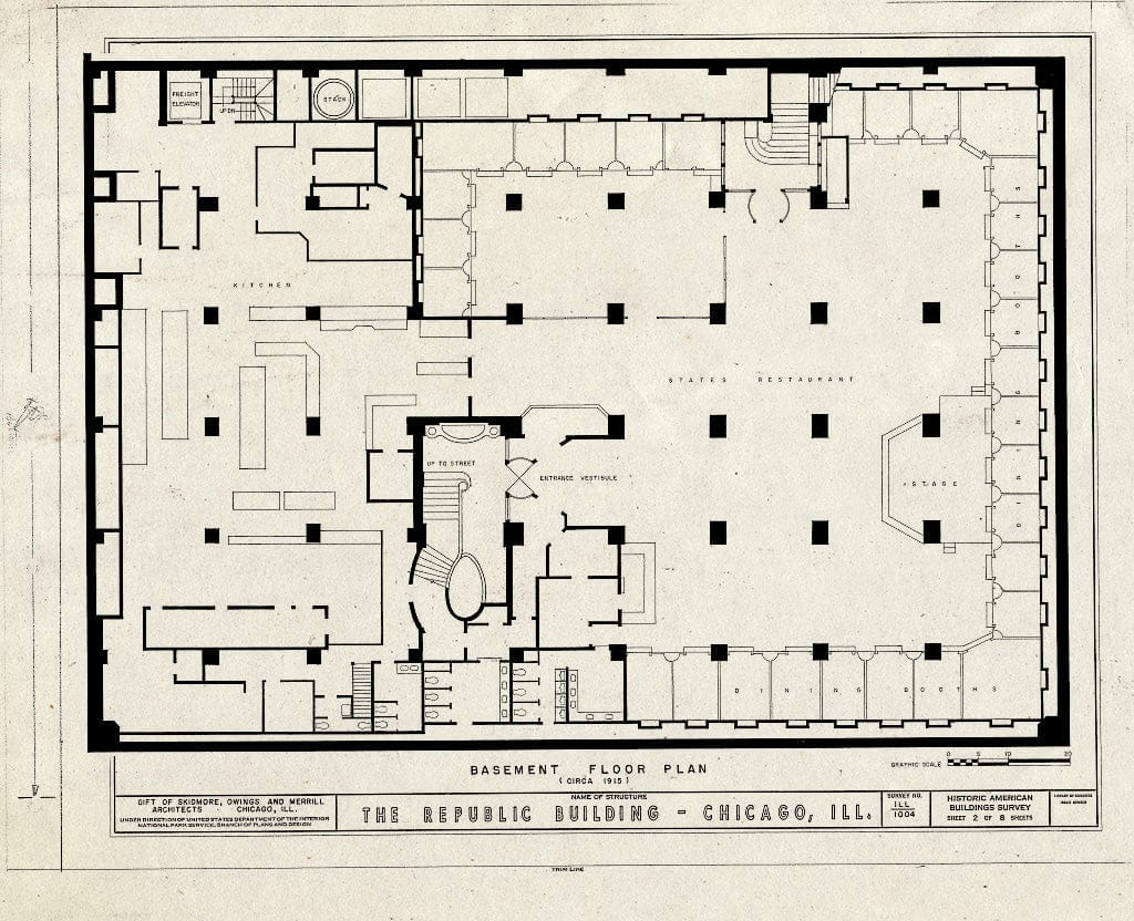 Blueprint HABS Ill,16-CHIG,9- (Sheet 2 of 8) - Republic Building, 209 South State Street, Chicago, Cook County, IL