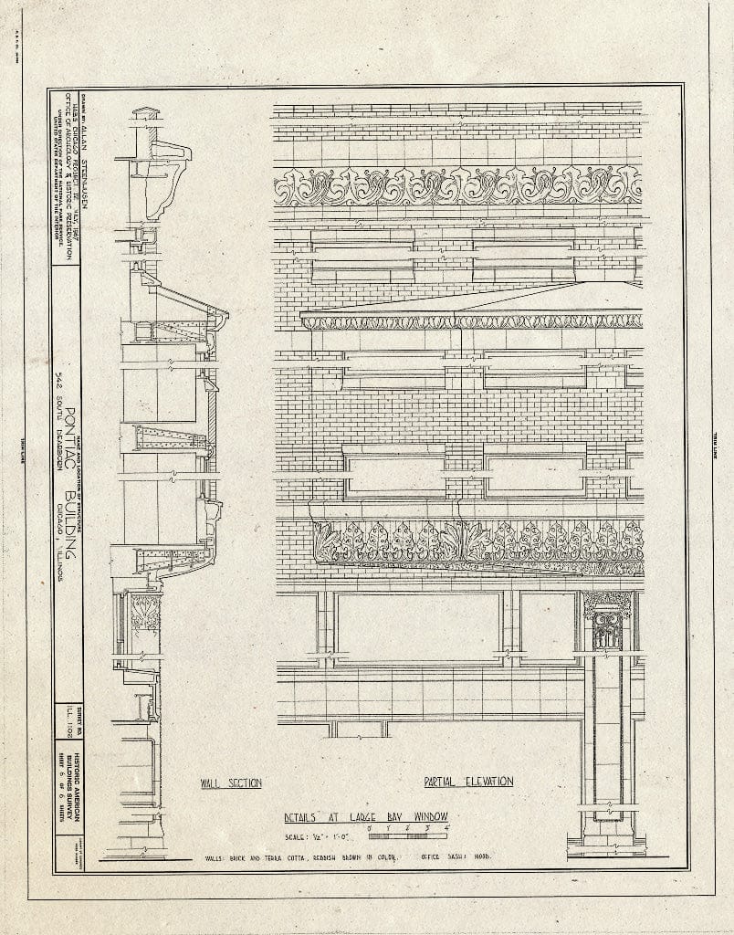 Blueprint HABS Ill,16-CHIG,86- (Sheet 6 of 6) - Pontiac Building, 542 South Dearborn Street, Chicago, Cook County, IL