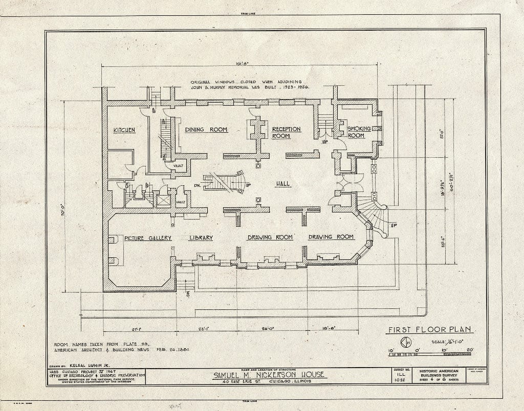 Blueprint HABS Ill,16-CHIG,54- (Sheet 4 of 6) - Samuel M. Nickerson House, 40 East Erie Street, Chicago, Cook County, IL