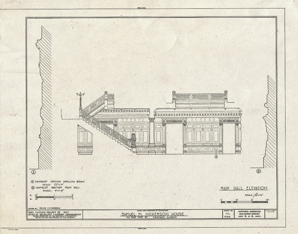 Blueprint HABS Ill,16-CHIG,54- (Sheet 6 of 6) - Samuel M. Nickerson House, 40 East Erie Street, Chicago, Cook County, IL