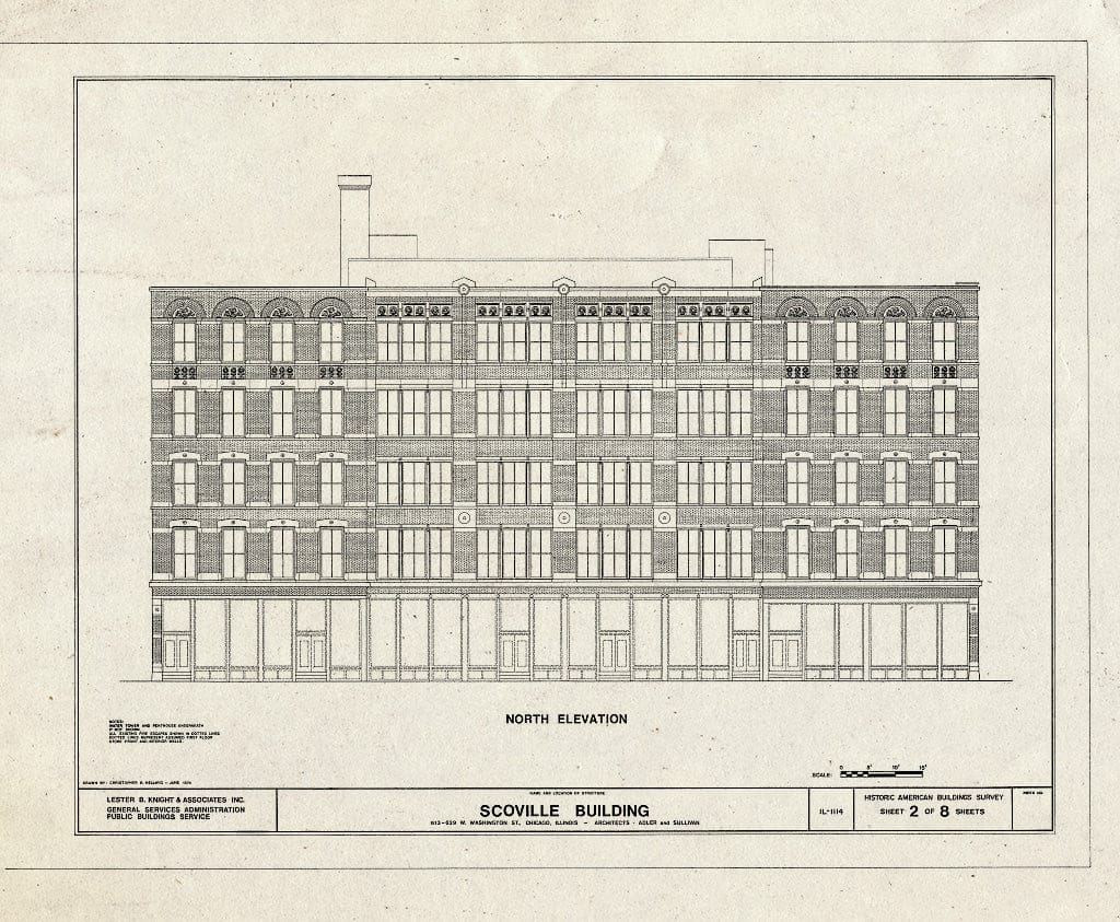 Blueprint HABS Ill,16-CHIG,91- (Sheet 2 of 8) - Scoville Building, 619-631 West Washington Street, Chicago, Cook County, IL
