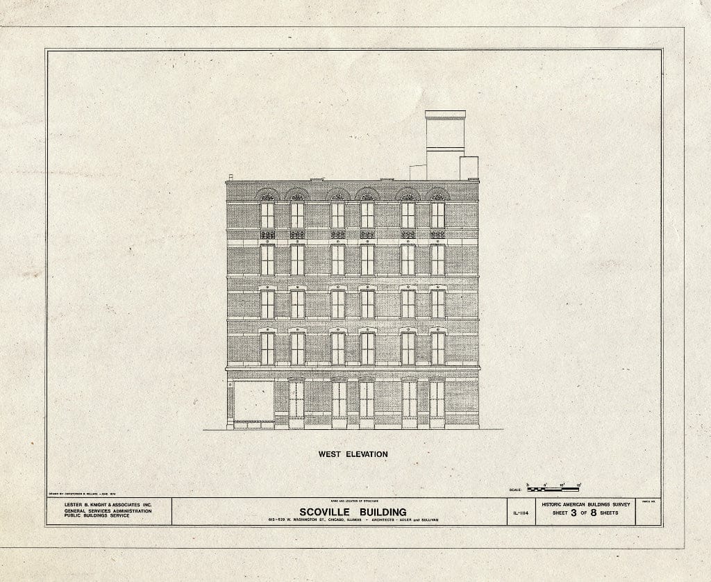 Blueprint HABS Ill,16-CHIG,91- (Sheet 3 of 8) - Scoville Building, 619-631 West Washington Street, Chicago, Cook County, IL