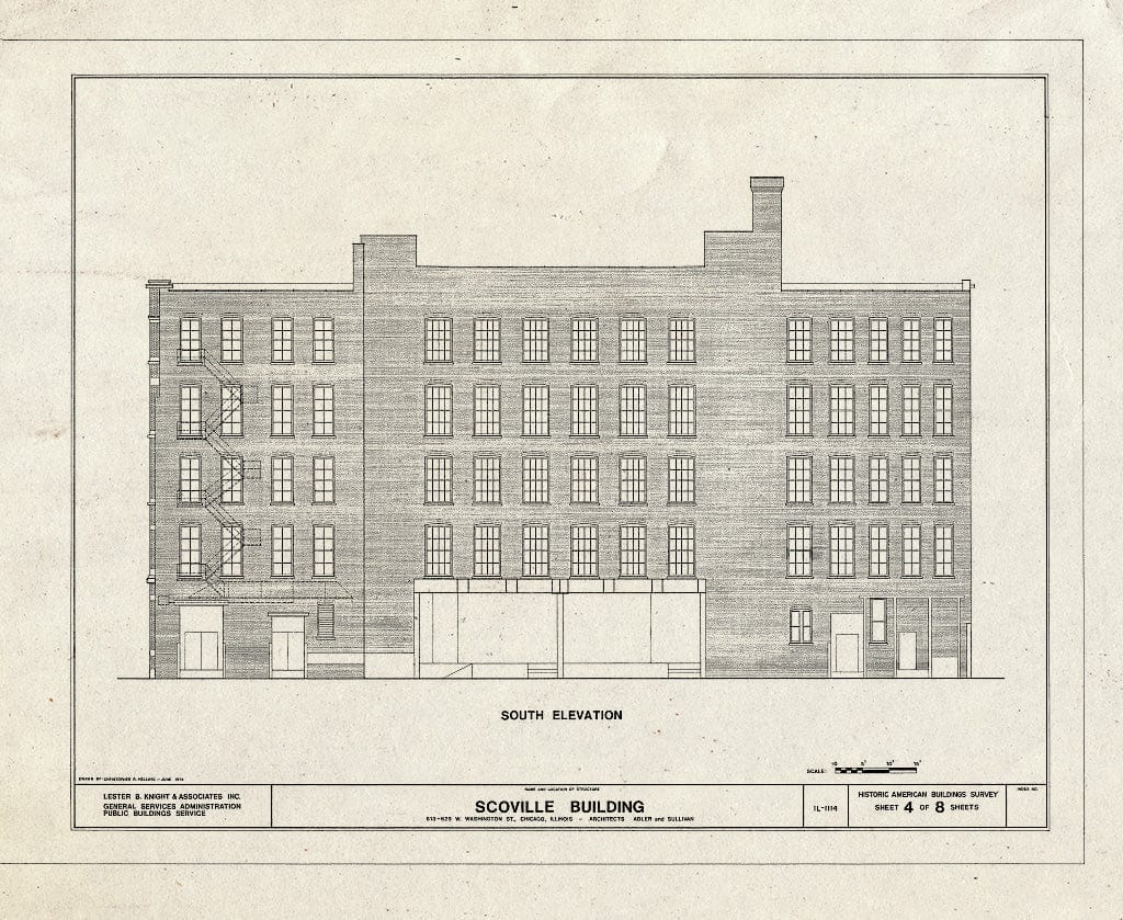 Blueprint HABS Ill,16-CHIG,91- (Sheet 4 of 8) - Scoville Building, 619-631 West Washington Street, Chicago, Cook County, IL