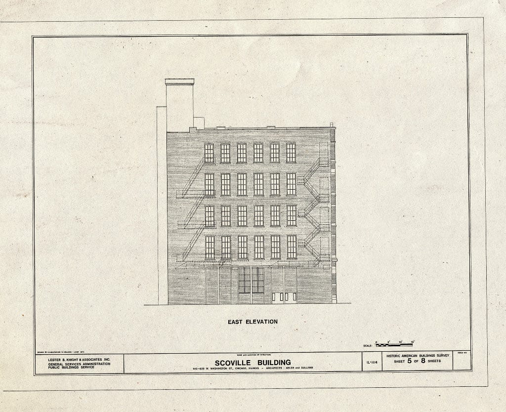 Blueprint HABS Ill,16-CHIG,91- (Sheet 5 of 8) - Scoville Building, 619-631 West Washington Street, Chicago, Cook County, IL