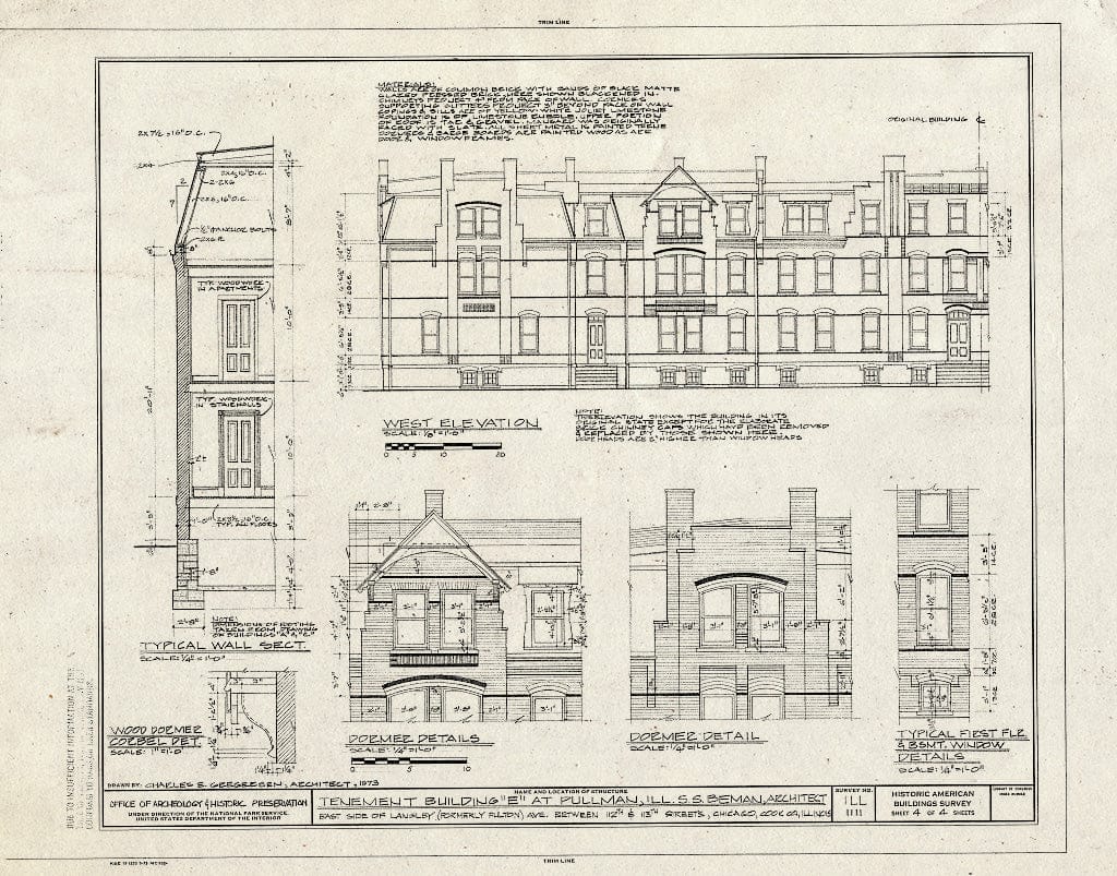 Blueprint HABS Ill,16-CHIG,102B- (Sheet 4 of 4) - Tenement Building E, Langley Avenue, Chicago, Cook County, IL