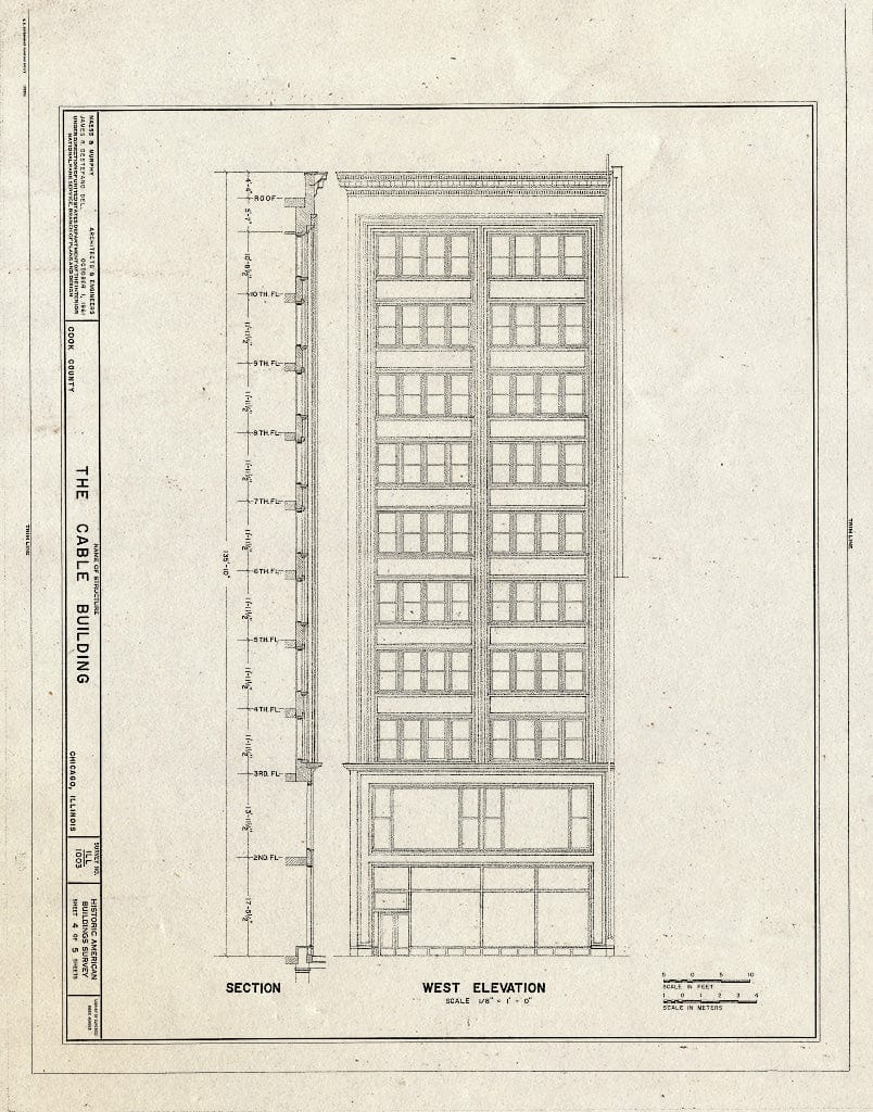 Blueprint HABS Ill,16-CHIG,8- (Sheet 4 of 5) - Cable Building, 57 East Jackson Boulevard, Chicago, Cook County, IL