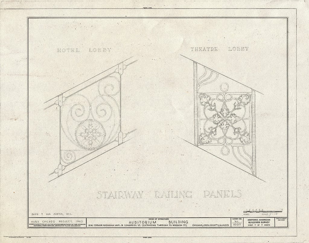 Blueprint HABS Ill,16-CHIG,39- (Sheet 7 of 7) - Auditorium Building, 430 South Michigan Avenue, Chicago, Cook County, IL