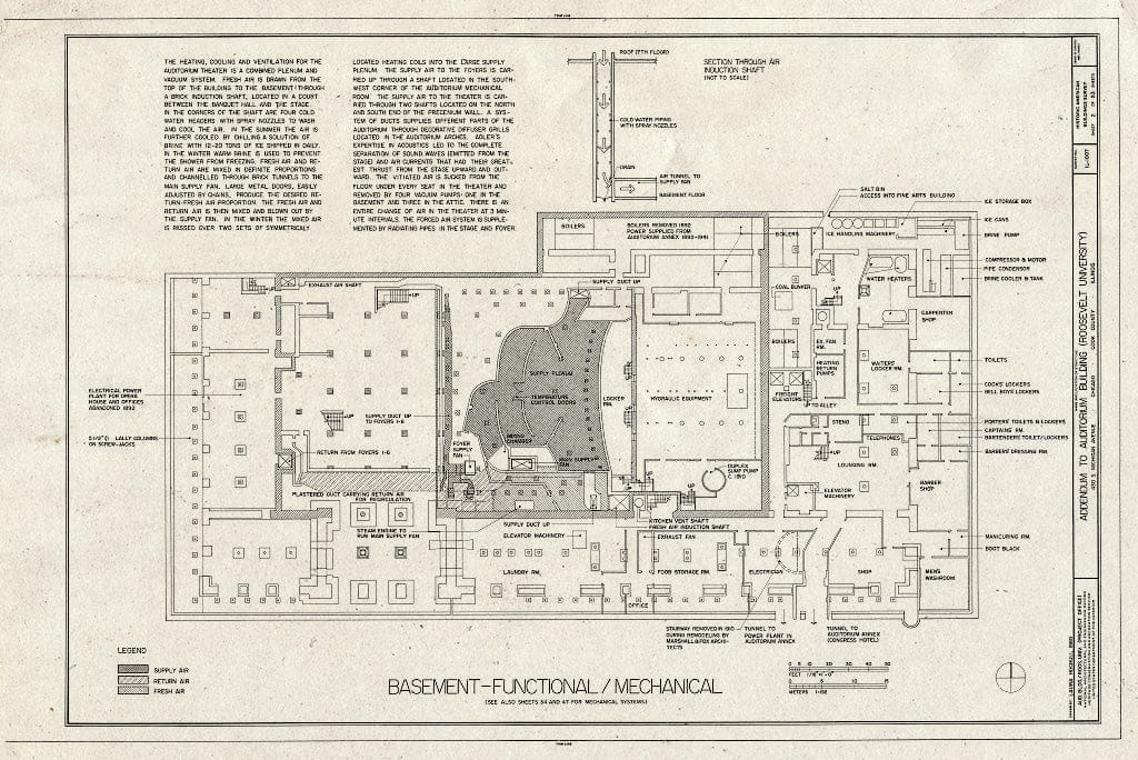 Blueprint HABS Ill,16-CHIG,39- (Sheet 2 of 53) - Auditorium Building, 430 South Michigan Avenue, Chicago, Cook County, IL