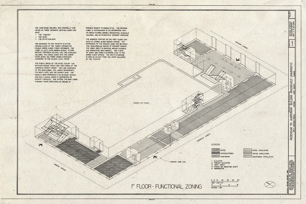 Blueprint HABS Ill,16-CHIG,39- (Sheet 3 of 53) - Auditorium Building, 430 South Michigan Avenue, Chicago, Cook County, IL