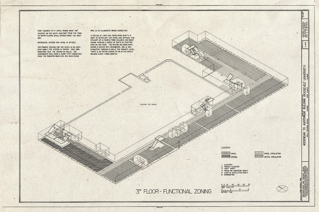 Blueprint HABS Ill,16-CHIG,39- (Sheet 5 of 53) - Auditorium Building, 430 South Michigan Avenue, Chicago, Cook County, IL