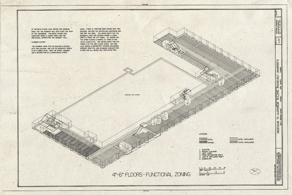 Blueprint HABS Ill,16-CHIG,39- (Sheet 6 of 53) - Auditorium Building, 430 South Michigan Avenue, Chicago, Cook County, IL