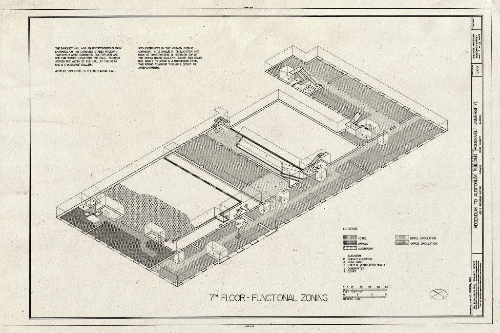 Blueprint HABS Ill,16-CHIG,39- (Sheet 7 of 53) - Auditorium Building, 430 South Michigan Avenue, Chicago, Cook County, IL