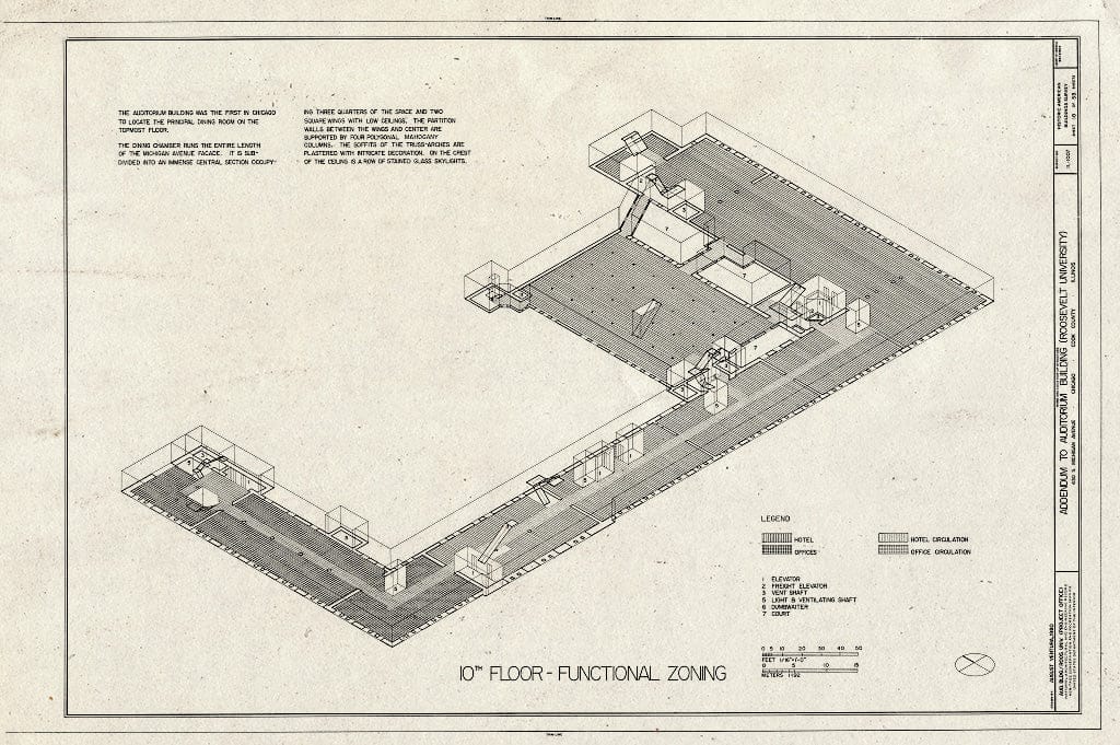 Blueprint HABS Ill,16-CHIG,39- (Sheet 10 of 53) - Auditorium Building, 430 South Michigan Avenue, Chicago, Cook County, IL