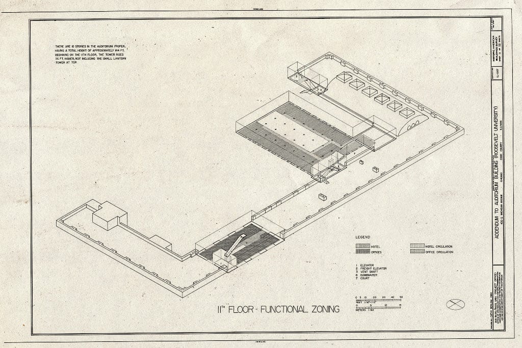 Blueprint HABS Ill,16-CHIG,39- (Sheet 11 of 53) - Auditorium Building, 430 South Michigan Avenue, Chicago, Cook County, IL
