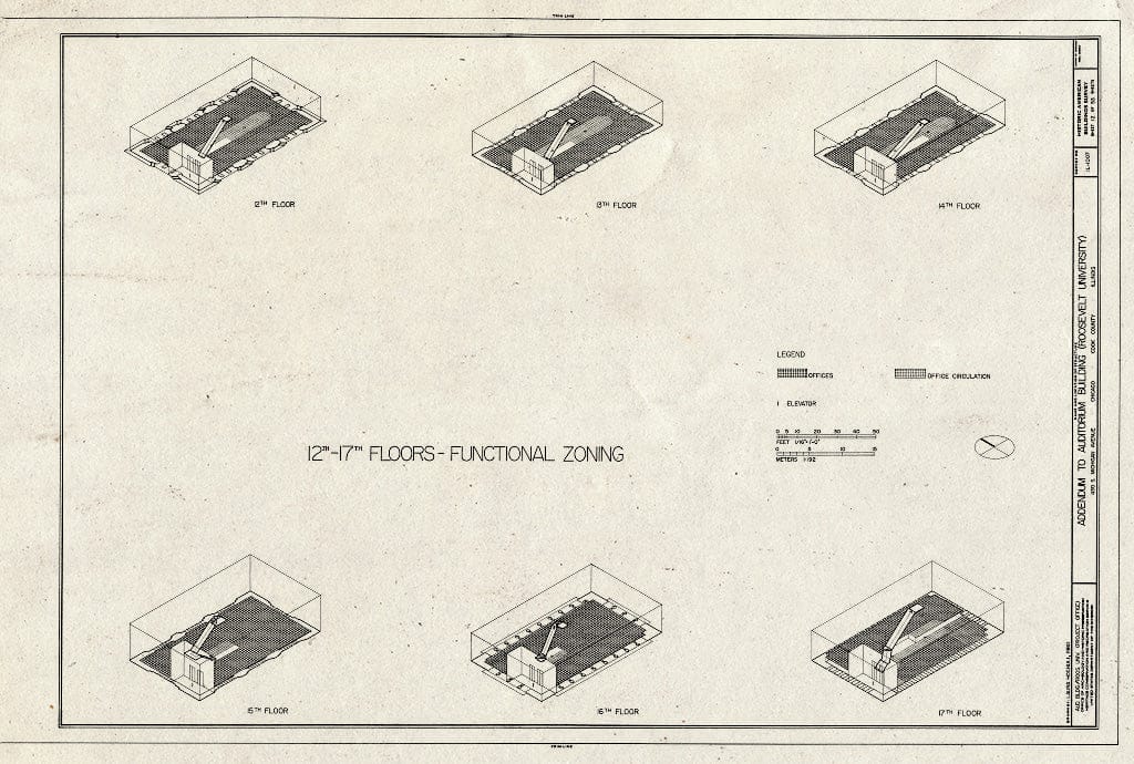 Blueprint HABS Ill,16-CHIG,39- (Sheet 12 of 53) - Auditorium Building, 430 South Michigan Avenue, Chicago, Cook County, IL