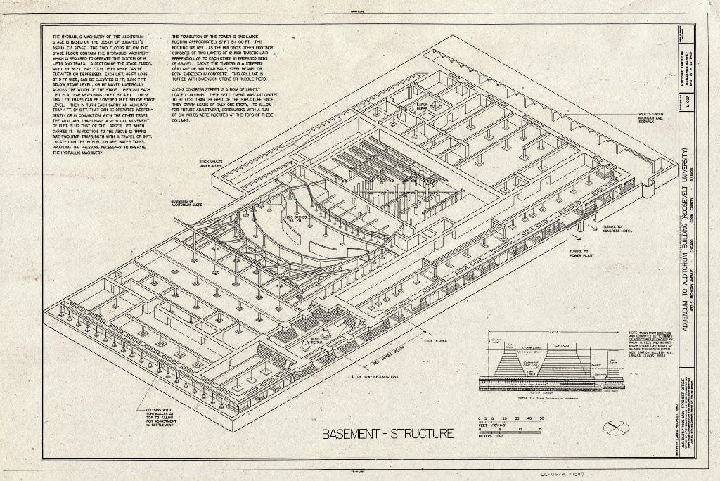 Blueprint HABS Ill,16-CHIG,39- (Sheet 13 of 53) - Auditorium Building, 430 South Michigan Avenue, Chicago, Cook County, IL