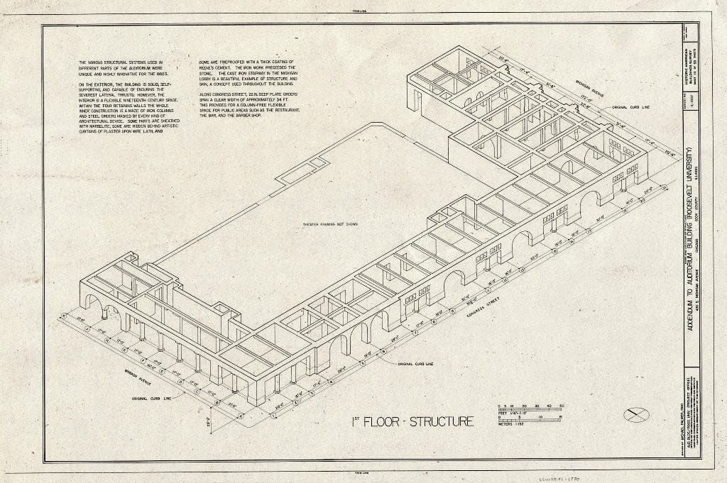 Blueprint HABS Ill,16-CHIG,39- (Sheet 14 of 53) - Auditorium Building, 430 South Michigan Avenue, Chicago, Cook County, IL