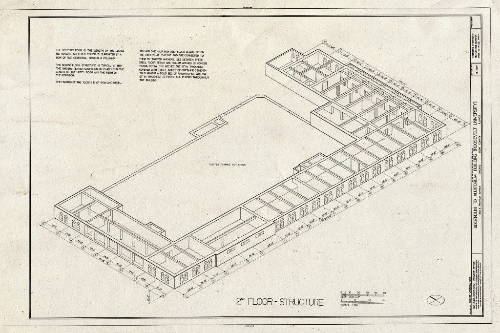 Blueprint HABS Ill,16-CHIG,39- (Sheet 15 of 53) - Auditorium Building, 430 South Michigan Avenue, Chicago, Cook County, IL