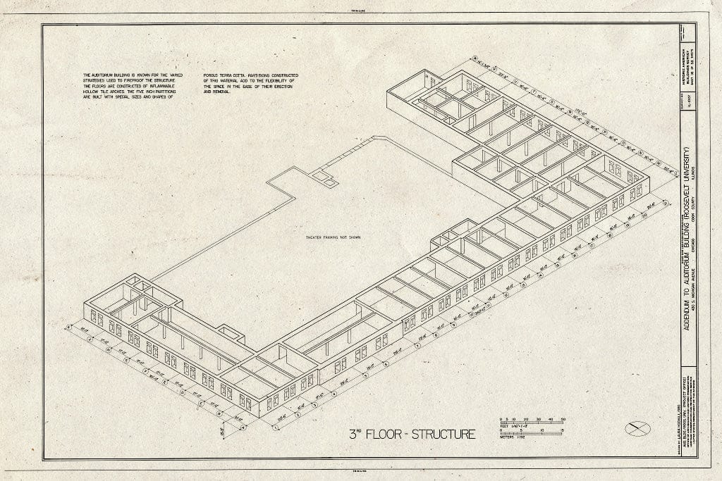 Blueprint HABS Ill,16-CHIG,39- (Sheet 16 of 53) - Auditorium Building, 430 South Michigan Avenue, Chicago, Cook County, IL