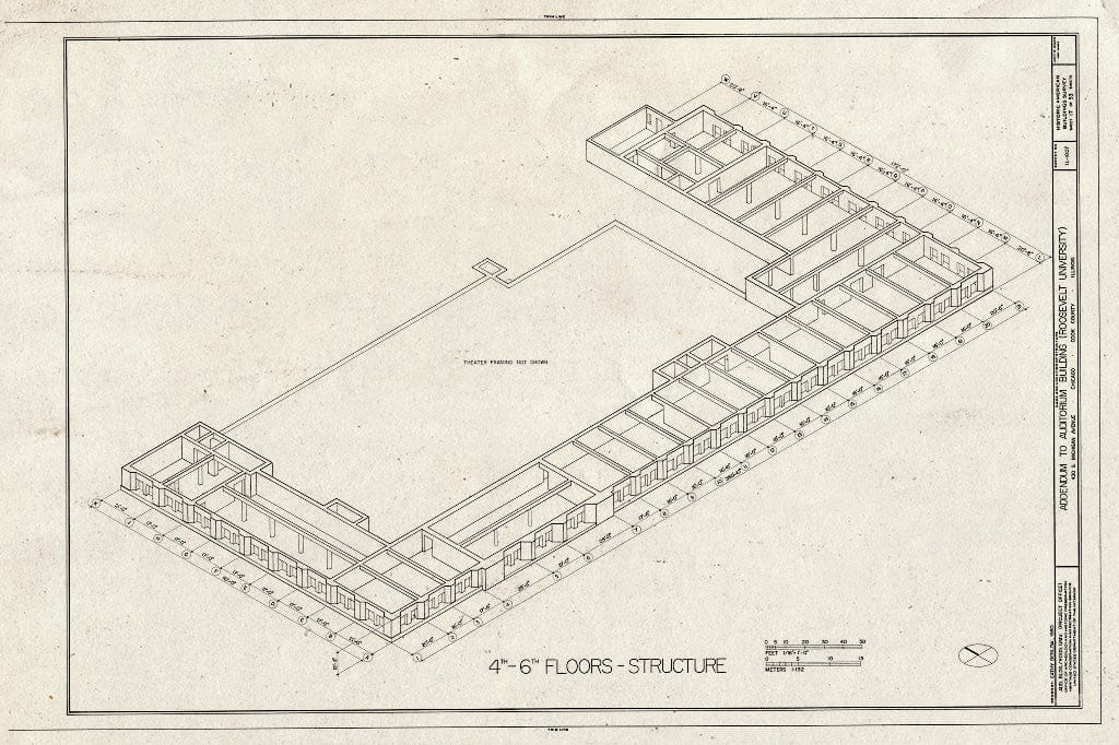 Blueprint HABS Ill,16-CHIG,39- (Sheet 17 of 53) - Auditorium Building, 430 South Michigan Avenue, Chicago, Cook County, IL