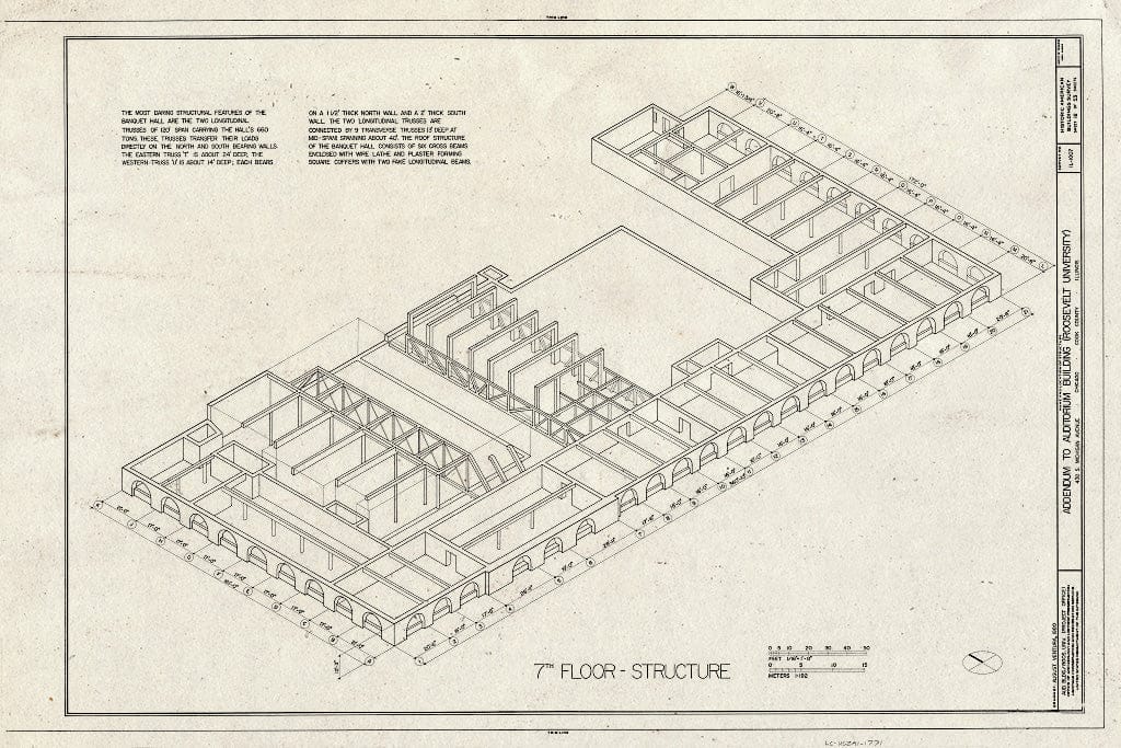 Blueprint HABS Ill,16-CHIG,39- (Sheet 18 of 53) - Auditorium Building, 430 South Michigan Avenue, Chicago, Cook County, IL