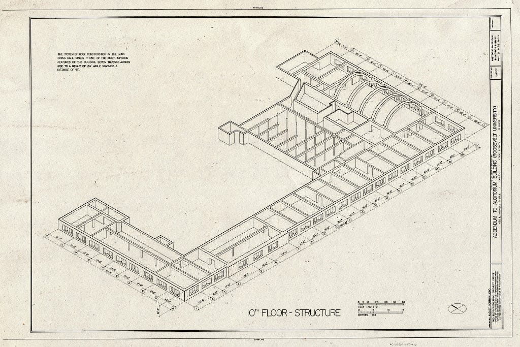 Blueprint HABS Ill,16-CHIG,39- (Sheet 21 of 53) - Auditorium Building, 430 South Michigan Avenue, Chicago, Cook County, IL